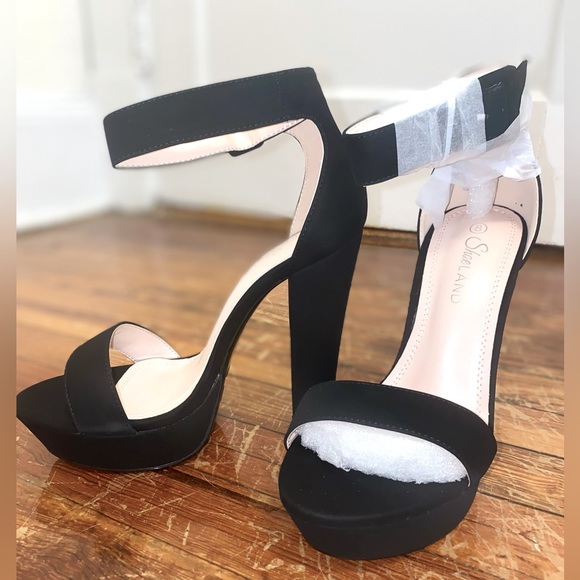 Mid Platform Open Toe Heel with Ankle Strap Closure main image 0